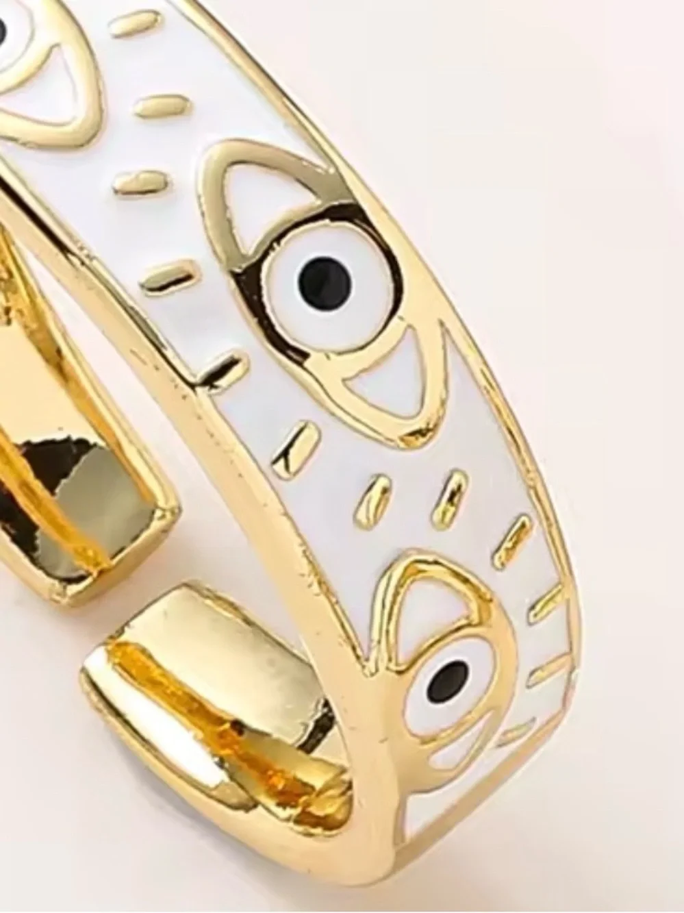Gold Evil Eye Band Ring - Women's Jewelry